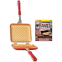 Red Copper Double-Coated Flipwich Non-Stick Grilled Sandwich and Panini Maker by BulbHead