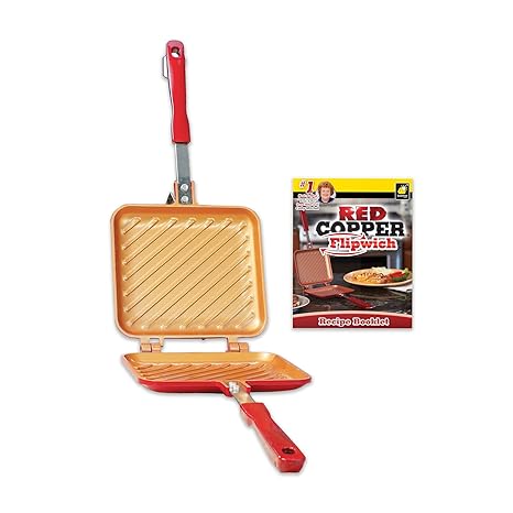 Red Copper Flipwich Non Stick Grilled Sandwich And Panini Maker By Bulbhead