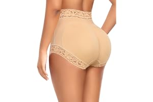 DERCA Butt Pads Padded Underwear for Women Butt Lifting Underwear Tummy Control Shapewear Lace Panties