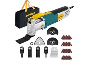 Enventor Multi Tool Saw, 2.5Amp Electric Oscillating Tool Kit Corded with 28pcs Saw Accessories, 6 Variable Speeds, 3° Oscillating Angle Oscillating Saw for Cutting, Scraping, Sanding
