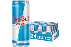 Red Bull Sugar Free Energy Drink with 80mg Caffeine plus Taurine & B Vitamins, 8.4 Fl Oz, 6 Packs of 4 Cans (Pack of 24)