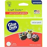 Glue Dots-8961 1/2" School 600pc Craft Value Pack, 1/2 Inch, Clear