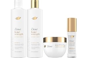 Dove Bond Strength, Damage Therapy System C Shampoo, Conditioner, 10-in-1 Shield Serum & Peptide Mask, Hair Repair Treatment,