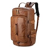 Vegan Leather Duffel Bag Baosha Convertible Vegan Leather Weekender Bag - Duffel Backpack Hybrid For Travel & Hiking Travel Hiking Rucksack