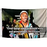 3x5 Ft Kobe Polyester Flag with 2 Grommets - Basketball Tapestry Sports Single Sided Flags - Inspirational Posters Wall Art for Bedroom or Living Room - Funny Man Cave Sports Poster - Motiv Banners