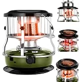 Indoor &amp; Outdoor Kerosene Heater, Radiant Heating, Portable Non-Electric 9000 BTU Kerosene Stove for Camping, Hunting, Cooking (Army Green)