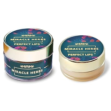Miracle Herbs PERFECT LIPS, Combo of Lip Balm & Lip Exfoliator/Scrub for Dark & Chapped Lips, 100% Organic Way of Moisturizing the Chapped Lips - (1 Lip Balm 8g + 1 Lip Scrub 15g)