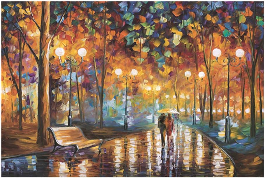 Puzzle 1000 Piece Jigsaw Puzzle for Kids Adult – Mini Rainy Night Stroll Jigsaw Puzzle (12in x 17in)