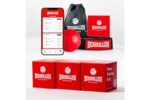 Boxbollen Family Pack with App - Used by Celebrities - MMA Gear Boxing Ball - Boxing Reflex Ball with Adjustable Strap - Interactive Boxball App Integration