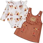 Socutebabe My First Thanksgiving Baby Girl Outfit Newborn Turkey Romper And Corduroy Skirt Little Turkey Dress Outfits