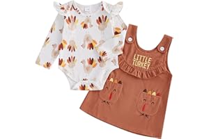 Socutebabe My First Thanksgiving Baby Girl Outfit Newborn Turkey Romper And Corduroy Skirt Little Turkey Dress Outfits