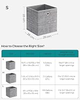 SONGMICS Storage Boxes 6-Pack 26x26x28 cm Non-Woven Fabric with Handles view 4