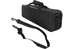 FLYLIN 16 Holes Flute Case, Waterproof Carrying Case Bag Flute Accessories with Adjustable Shoulder Strap, Oxford Cloth Storage Bag for Transverse (Black Oxford)