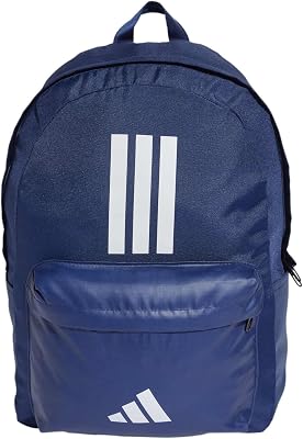adidas Unisex Adulto Clássico Três Listras Mochila De Volta à Escola, Azul Escuro / Branco, Um Tamanho