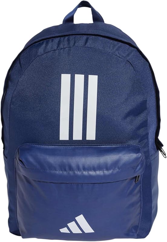 Unisex - Adulto Classic Three Stripes Back To School Backpack, Dark Blue / White, One Size — foto 1 di 8