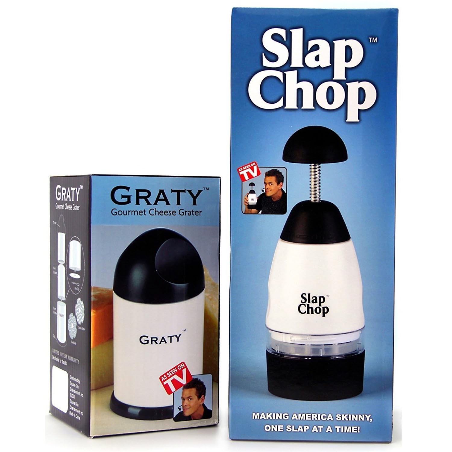 Photo 1 of Original Slap Chop Slicer with Stainless Steel Blades & Cheese Graty | Manual Food Chopper & Twist Grater for Cheese, Vegetables, Salad Toppings, & More | Lightweight & Easy to Clean