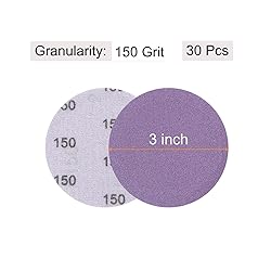 uxcell 30Pcs 3-Inch Purple Sanding Discs 150 Grits