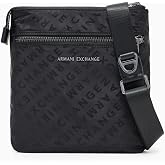 Armani Exchange Men's Xavier Flat Crossbody, Black, One Size