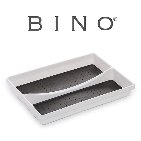 Bino 2 Section Plastic Drawer Organizer White 2 Compartments