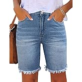 Utyful Women Summer Frayed Ripped Bermuda Shorts Distressed Denim Jeans Short