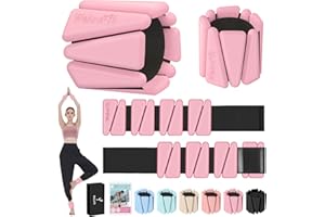 WELUVFIT 2LBS/4LBS Adjustable Wearable Pilates Wrist & Ankle Weights For Women & Men | Arm & Leg Weights Silicone Wrist Bangles For Home Gym Workout, Travel, Yoga, Barre, Strength Training-Set Of 2