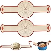 Gonsir Silicone Bread Sling, 2Pcs Silicone Baking Sling with Longer Handles, Non-Stick & Easy Clean Dutch Oven Baking Mat to Transfer SourDough Easily, Reusable Bread Mat Set