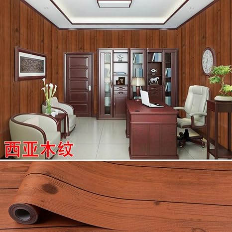 Amazon モダンストライプ粘着式壁紙防水3dベッドルームリビングルーム背景の壁書斎ベッドサイド寮オフィス衣料品店レストランpvc0 45 10m木目04 壁紙