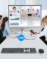OMOTON Wireless Keyboard and Mouse for Mac OS Gray, Multi-Device view 6