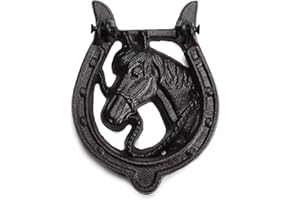 BRASSTAR Cast Iron Antique Horse Hammer Door Knocker Finish Collectible Vintage Rust Color Home Decor Accessories TQGJPT169