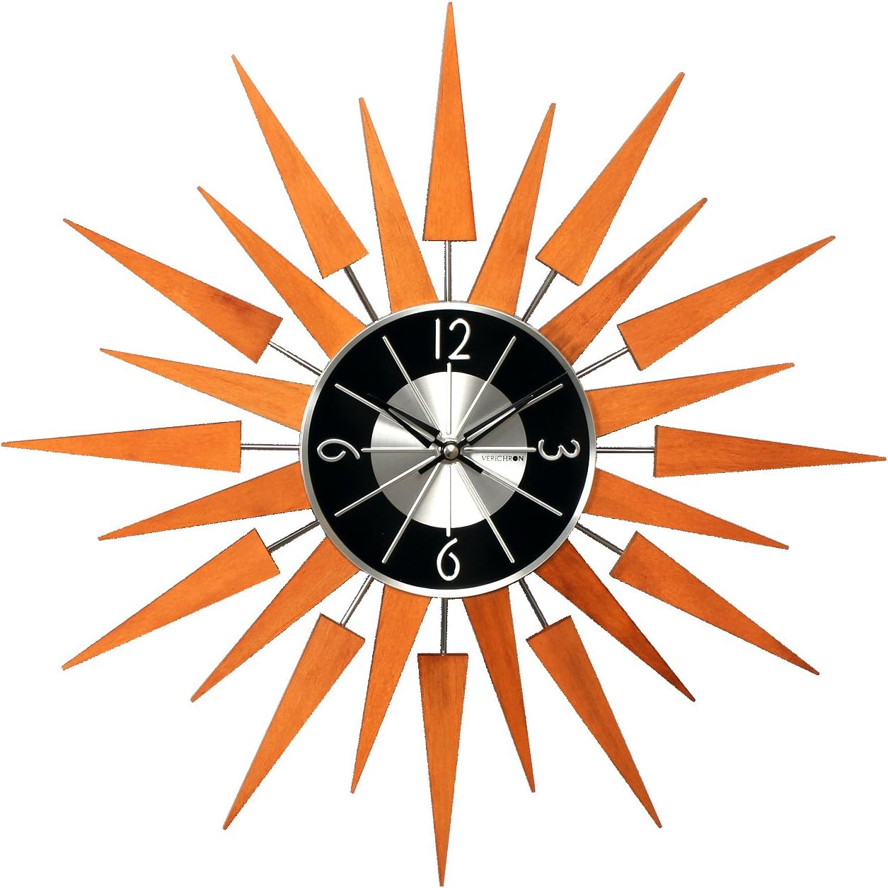 Telechron Wooden Sunburst Clock, Caramel