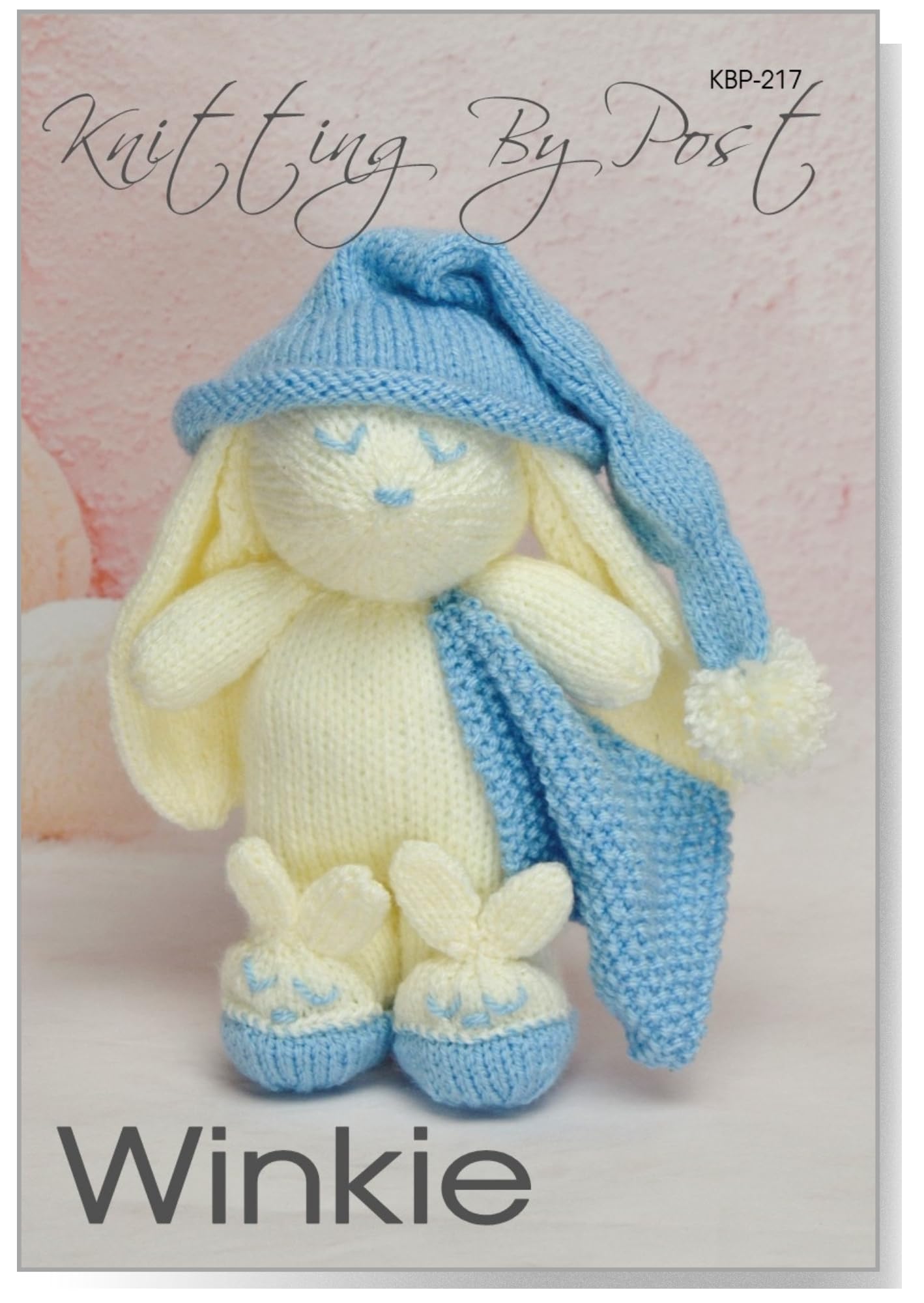 Knitting by Post Knitting Pattern Winkie The Bunny Soft Toy Leaflet from Cream and Blue Rabbit Pattern Instructions