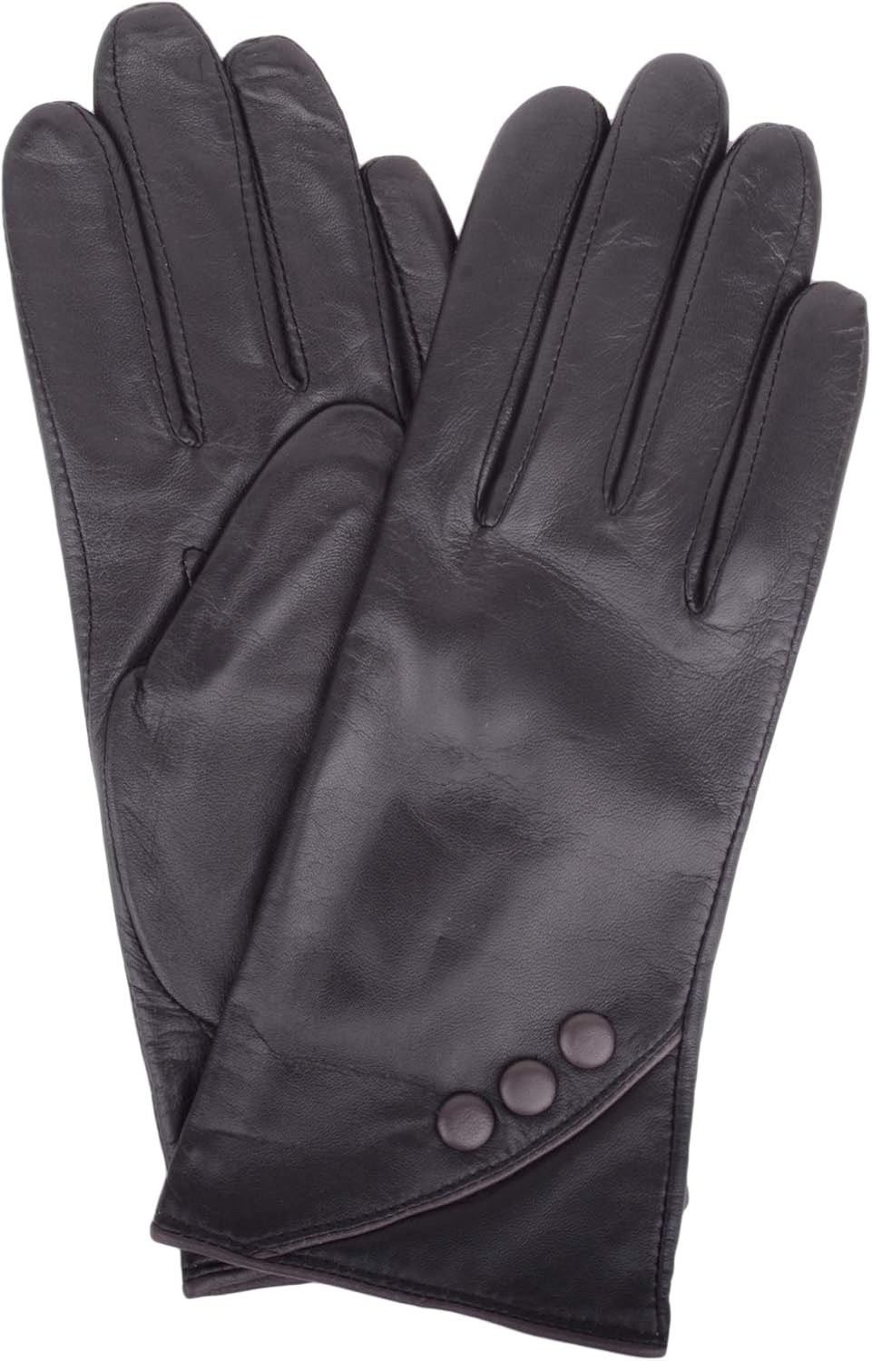Womens Soft Leather Stylish Winter Glove/Gloves with Button Design