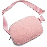 Gitus Fleece Belt Bag Sherpa Fanny Pack Crossbody Bags for Women Fashion Waist Packs with Adjustable Strap for Gym Travel Hiking Running Trending Gifts for Teen Girls Women Men (Light Pink)