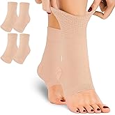 TZYSOKC Ankle Brace Compression Sleeves Open Toe Compresion Socks 8-15mmHg for Women Men,Plantar Fasciitis Socks with Arch Support Beige S/M