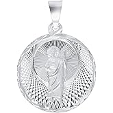 Jewelry by Debbie 925 Sterling Silver Saint Jude Thaddeus Diamond-Cut 18.6mm Round Pendant Charm Nickel Free