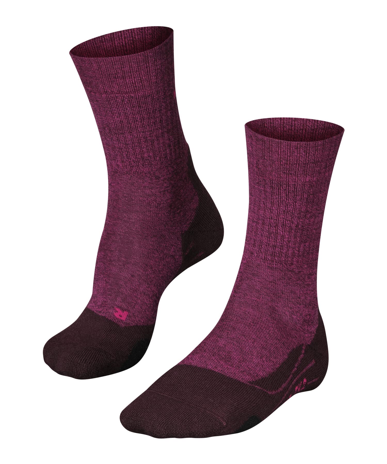 FALKE Women's TK2 Explore Wool W So Breathable Thick Anti-Blister 1 Pair Hiking Socks, Red Burgundy 8593, 7-8