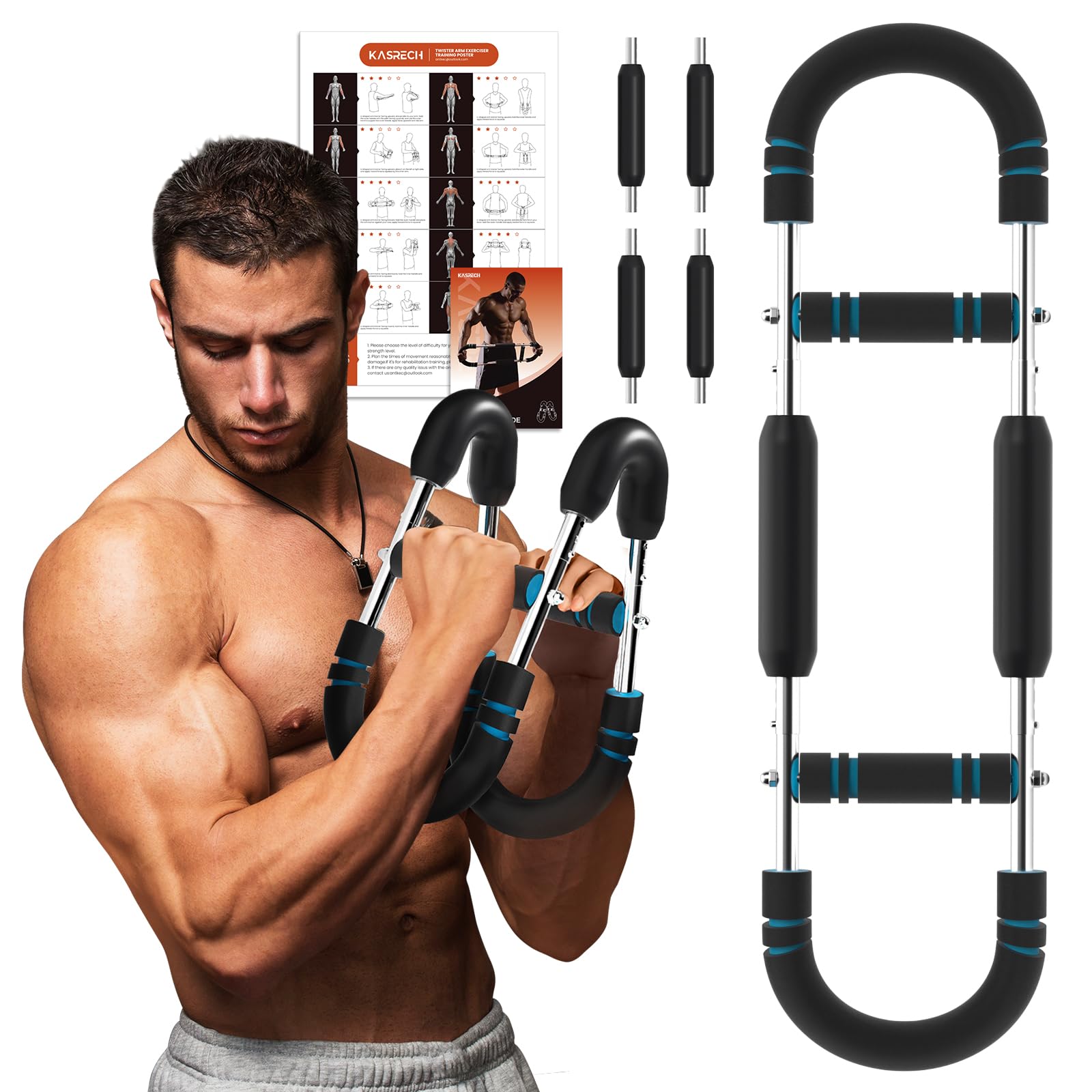 Photo 1 of *MISSING PARTS*
Adjustable Twister Arm Trainer with 4 Springs & Workout Guide, 12 Resistance Levels (40-110 lbs) – Portable Chest & Upper Body Strength Trainer for Men & Women, Home Gym Muscle Builder