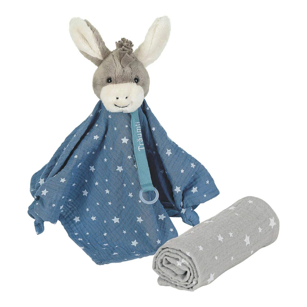 Sterntaler Träumli Set Donkey Emmi Comforter with Dummy Device and Comforter Blanket Light Blue/Grey