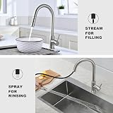 Tohlar Kitchen Sink Mixer Tap Brushed Nickel Pull Down Sprayer view 3
