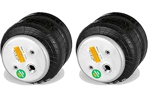 TORQUE 2 pcs 2600 Universal Air Spring Air Bag with Internal Jounce Bumper 1/2" NPT Single Port Double Bellow 7,500 lbs (Repl