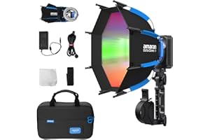 Amaran Ray 60c Full Color RGB Video Light,60W Compact Bowens Mount COB LED Light CCT 1,800K-20,000K,APP Control with Octa Dom