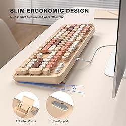 MOFII Wired Keyboard, Full Size USB Keyboard Plug