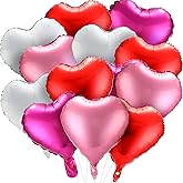 48 Pcs 18 Inch Heart Foil Balloons Valentine's Day Balloons Large Heart Shaped Balloons Romantic Love Balloons for Valentine's Day Wedding Proposal Birthday Party Room Decorations (4 colors)