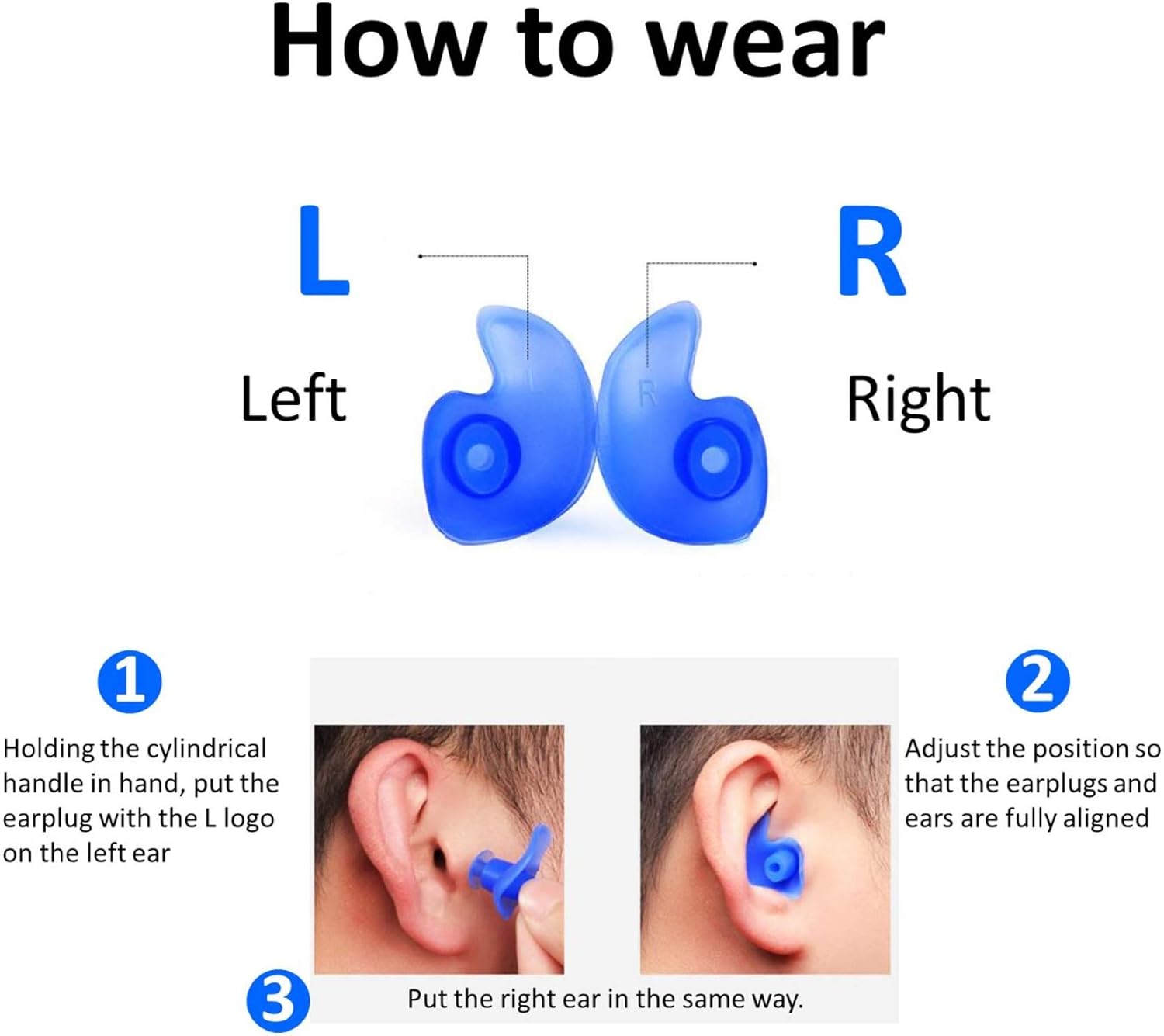 Swimming Ear Plugs,5-Pairs PackWaterproof Reusable Silicone Swimming EarPlugs for Swimming Showering Bathing Surfing Snorkeling and Other Water Sports,Suitable for Kids and Adults: Health & Personal Care