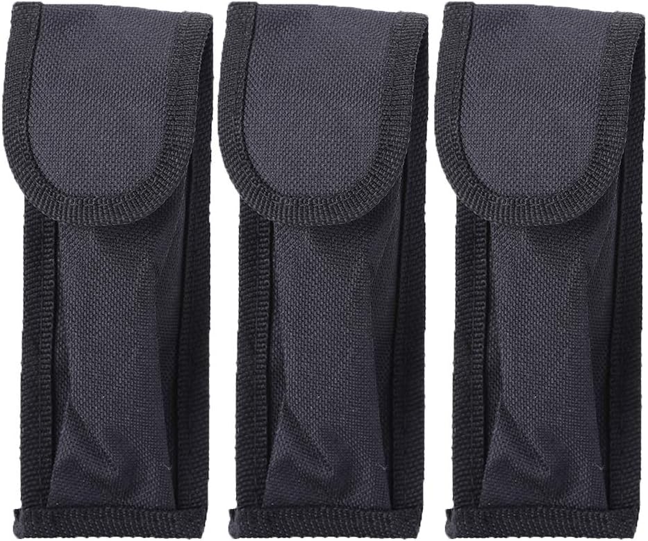 Ongwish 1Pcs Nylon Pouch Sheath Closure Case for Outdoor Pocket Folding Rescue Knife, Nylon Black Pocket Sheath Universal, Multi-Tool Nylon Sheath Standard
