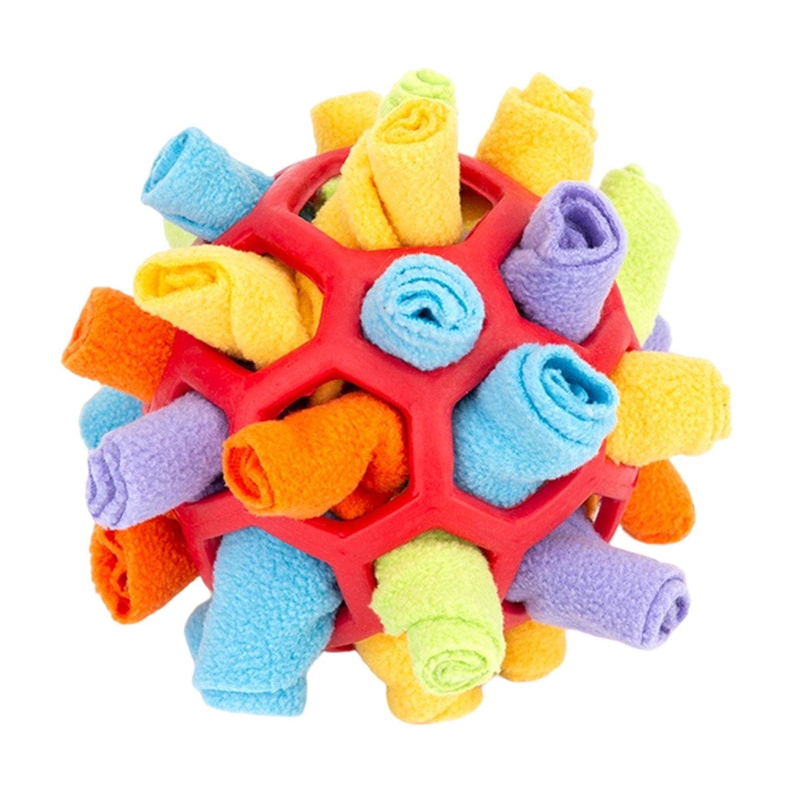 Deyaah Dog Snuffle Ball, Interactive Puzzle Toy, Brain Stimulating Game, Enrichment Feeding Mat, Slow Feeder, Stress Relief Toy for Dogs (Yellow)