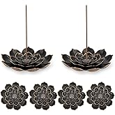 6 Pieces Incense Holder Lotus Incense Stick Holder Burner for Home Fragrance Yoga Sauna SPA Vintage Flower Shaped Multihole Holders for Stick