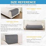 LINGKY Soft Flannel Sofa Covers 70x180cm Grey Non-Slip 1 2 3 Seater view 4