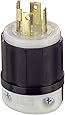 Leviton 2711 30 Amp, 125/250 Volt, NEMA L14-30P, 3P, 4W, Locking Plug, Industrial Grade, Grounding - Black-White