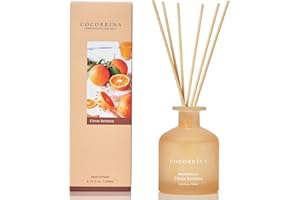 Cocorrína Reed Diffuser - Citrus Verbena 6.76oz Diffuser with Sticks Home Fragrance Essential Oil Reed Diffuser for Home Bedroom Bathroom Shelf Decor Office Decor (Summer Collection)